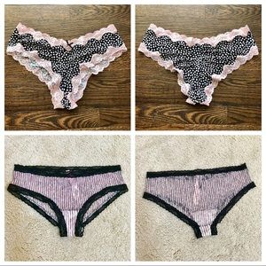 Victoria’s Secret Lace Panties Set of 2 Large NWT